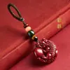 Llavero de Pixiu de Arena Dorada Púrpura Cinabrio con Bola, Colgante de Pixiu, Adorno para Bolso, Accesorio para Llavero, Bajo Contenido