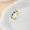 Anillo de Corazón con Ojo de Diablo que Gotea Aceite de Venta Caliente Transfronterizo, Anillo Abierto Creativo de Ojo de Diablo, Venta Directa del Fabricante