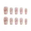 Polvo para Manicura Crystal Blanco Brillante Francés Ojo de Gato Estilo Princesa Lindo Estilo Girly Uñas Removibles Portables 30 Piezas