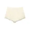 Para Comércio Exterior Transfronteiriço Europeu e Americano Roupas Femininas Aliexpress Mais Vendidas de Verão Simples Versátil com Renda Bordada Textura de Cetim de Seda Shorts