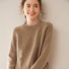 Suéter de cachemira para mujer, otoño e invierno 2024, nuevo, cuello redondo, manga raglán, suelto, adelgazante, moderno.