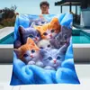 Manta de franela para gato de venta caliente transfronteriza, manta de franela con estampado digital para mascota gato de dropshipping de Temu y Shein