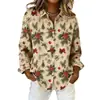 Camisa Impresa 3D de Navidad 2025 Manga Larga Más Vendida Copo de Nieve Fiesta Manga Larga Moda para Mujer Top Cárdigan
