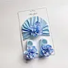 Sombrero de Bebé Primavera Verano Set de Calcetines Delgados 0-12 Meses Bebé Recién Nacido Elegante Princesa Flor de Gasa Sombrero Indio
