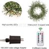 Guirnalda de luces LED de petardos para interiores de baja presión con control remoto, decoración navideña, cable verde de cobre.