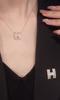 TikTok Mesmo Estilo H Carta Micro-incrustado Zircon Brincos Luz Colar de Luxo Lady Sweet Fashionable Requintado H Clavícula Cadeia