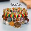 Suministro Transfronterizo de Pulseras Estilo Bohemio con Colgantes de Letra Inglesa para Mujer, Pulseras Hechas a Mano al por Mayor para Apilar