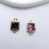 Acessórios para Joias DIY Pingente Quadrado de Zircônia Micro-Pavimentada em Cobre Brincos Feitos à Mão Grampo de Cabelo Borla Materiais Artesanais