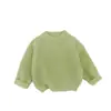 Suéter de Malha Grossa para Bebê Primavera e Outono Moda Coreana Menina Tricotado Elegante Camisa Base Top Roupas Cor Doce