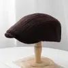 Boné Forward de Lã com Trança Única, Estilo Outono e Inverno, Unissex, Boina de Pintor Estilo Britânico, Boné Forward Artístico