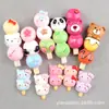 Panda Crema de Fresa Pegamento Accesorios Paleta Hawthorn Confitado Animal de Dibujos Oso Osito Funda para Teléfono Imán para Refrigerador DIY