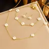 Accesorios Cruzados Flor de Perla Simple Corazón Forma de Corazón Amor Mariposa Cadena Chapada en Oro Joyería de Acero Inoxidable Conjunto Europeo y Americano para Mujeres
