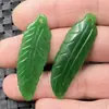 Hojas Verdes Secas de Jade Colgante de Jade Ramas Doradas Esmeralda Aretes de Hojas de Jade Colgante Hojas Completamente Verdes Pasador Colgante de Collar
