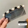 Pente de Cabelo de Pérola Levemente Luxuoso para Arrumar Franjas e Fios Soltos, Presilha de Cabelo Feminina para a Nuca, Acessório de Cabelo Feito à Mão