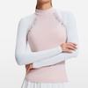 Traje de golf de manga larga con cuello semi-alto de bloques de color, fino, transpirable, para verano, running, curva, alta elasticidad para mujer, deportes al aire libre