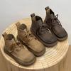 Botas Martin de Cadarço Tamanho Grande Comércio Exterior Retro Transfronteiriço 2025 Inverno Novo Amazon Solado Grosso Bico Redondo Botas Curtas em Estoque