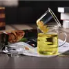 Taza de Té de Vidrio de Borosilicato Alto con Separación de Agua y Tapa, Oficina, Bambú, Juego de Tres Piezas, Hogar, Transparente, Taza para Té de Flores