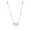 Colar de laço de coração para mulheres 2023 novo nicho corrente de clavícula Sweet Diamond