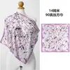 Bufanda Cuadrada de Seda de Morera Perlada de Lujo Ligero de 90 cm para Mujer Estilo Ins Elegante y Fácil de Combinar Bufanda de Seda Borde Enrollado a Mano Chal Decorativo