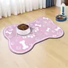 Estilo Cartoon Simples Tapete de Chão de Terra de Diatomáceas para Alimentação de Gato Cachorro Alimentador à Prova de Salpicos Absorção de Água Secagem Rápida Tapete Resistente ao Desgaste Fácil de Limpar