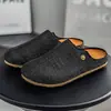 Zapatos Birkenstock para hombre 2026 nuevos de verano de moda de alta gama sin cordones medias pantuflas zapatos casuales de tela para hombre pantuflas de punta cerrada con suela blanda