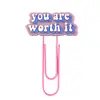 Frases Inspiradoras Clips de Papel Decorativos em PVC Material de Escritório Marcadores de Página Fofos Clips de Papel Criativos DIY