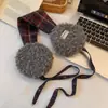 Orejeras de Punto Coreanas Retro para Mujer 2025 Nuevo Otoño e Invierno A prueba de Frío Protección para los Oídos Bolsas Tibias para los Oídos Calentador de Orejas Orejeras con Cordones