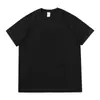 Verão 200g Ombro Regular Algodão Puro Malha Solta Manga Curta Unissex Cor Sólida Gola Redonda Camiseta de Manga Curta para Casal