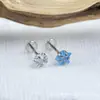 Pendientes de Aleación de Titanio Astmf-13 de 0.8 de Espesor con Garras, Estrella de Cinco Puntas, Titanio G23 con Rosca Interna, Pendientes de Zirconia, Joyería para Piercing