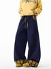 Pantalones Deportivos de Algodón a Cuadros Bloque de Color Estilo Americano para Hombres y Mujeres, Pantalones Largos Casuales Holgados de Pierna Ancha para Otoño