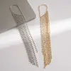 Manguitos de Oreja Largos con Borlas Múltiples Transfronterizos Europeos y Americanos, Pendientes Exagerados Simples y de Moda, Accesorios Creativos de Oreja de Gama Alta de Nicho para Mujeres