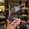 Taza de Ceremonia en Forma de Media Luna de Vidrio Resistente al Calor, Engrosada, Anti-quemaduras, Resistente a Altas Temperaturas, Colador de Té Integrado con Asa, Taza para Compartir Té