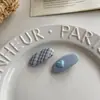 Pinzas Azules Frescas Estilo Coreano, Pasadores con Lazo Ins, Gomas para el Cabello, Accesorios para el Cabello para Niñas, Adornos para el Fleco