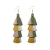 Pendientes con borlas hechos a mano para mujer, estilo étnico retro europeo y americano, largos, bohemios, distintivos, joyería