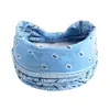Faixa de Cabelo Colorida Retrô Europeia e Americana Castanha Padrão Paisley Edição Larga Headband Esportes Yoga Headwear Elástico Mulheres
