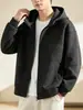 Moletom cardigã com capuz para homens, tendência outono e inverno, amigo da pele, respirável, corte casual solto, jaqueta top tie-dye masculina
