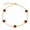 Pulsera de acero de titanio de 7 mm con trébol de cuatro hojas liso, pulsera versátil de lujo japonesa y coreana, impermeable y resistente al sudor, no se decolora, directo de fábrica