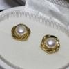 Nova Prata Esterlina S925 Pérola Natural de Água Doce Genuína Joias Brincos Banhados a Ouro 18K Joias de Pérola Zhuji Uma Peça Dropshipping