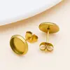 Bandeja base de pedra preciosa para relógio de aço inoxidável, bandeja para pinos de solda, brincos de tarraxa, pinos de orelha, tampões de ouvido com fecho de borboleta, acessórios para joias DIY feitos à mão