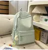 Mochila coreana Ins de aspecto nuevo, estilo preppy, color liso, con letras, para mujer, ligera, versátil, de gran capacidad