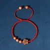 [Ruyi de la Suerte] Madera de Melocotón Flor Cuerda Roja Pulsera de Paz Hombres y Mujeres Pareja Niños Año de las Aves Cuerda de Mano Tejida