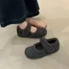 Zapatos de Plataforma Mary Jane de Lana con Piel para Mujer 2026 Otoño/Invierno Forro Cálido Zapatos Individuales Velcro Birken Zapatos de Algodón