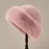 Chapéu Mongol com Aba Larga Chapéu de Pelúcia para Mulheres no Outono e Inverno Espessado Imitação Mink Quente Proteção de Orelha Versátil Fashionável À Prova de Vento Adulto