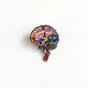 Broche Floral de Órgão Humano Coração Personalizado Cérebro Emblema de Metal Estudante de Medicina Presente de Arte Decoração Comemorativa