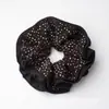 Moda Nova Outono e Inverno Scrunchie de Bolinhas Vermelhas e Pretas de Camada Dupla para Mulheres, Prendedor de Cabelo com Textura de Alta Qualidade, Acessório de Cabelo com Alta Elasticidade