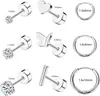 Promoção quente da Amazon Novo conjunto de brincos redondos aço inoxidável tarraxas pregos de cartilagem joias para piercing barbell
