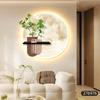 Pintura Decorativa de Restaurante Estilo Crema DIY Plantas Verdes Hidropónicas Pintura Colgante de Luz de Luna Arte de Pared de Fondo de Sala de Estar de Gama Alta