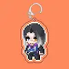 Llavero de acrílico pixelado de Valorant, colgantes pequeños de todos los personajes de Valorant, mercancía para fans para mochilas de estudiantes