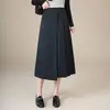 Moda de falda plisada para mujer, nuevo estilo otoño 2026, elegante y versátil falda midi de línea A, falda ajustada de cintura alta que estiliza