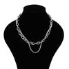 Suministro de joyería de acero inoxidable directo de fábrica collar de cadena gruesa con diamantes de imitación collar de cadena de clavícula apilada para mujer venta al por mayor